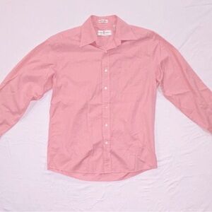Fairway & Greene The Club Shirt Pink Houndstooth Long Sleeve Polo Men's M Cotton